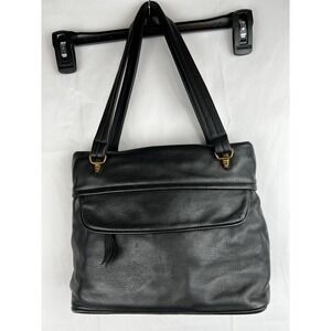 DEER WEAR BRAND Vintage Genuine Deerskin Soft Black Leather Shoulder Purse Bag